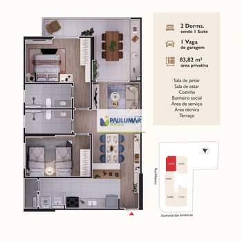 Apartamento em Praia Grande, bairro Guilhermina