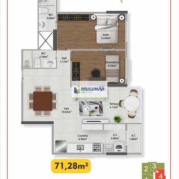 Apartamento em Praia Grande, bairro Guilhermina