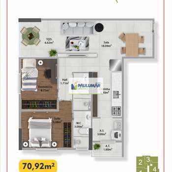 Apartamento em Praia Grande, bairro Guilhermina