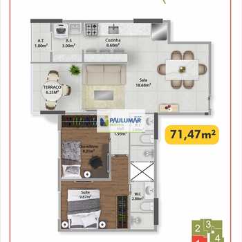 Apartamento em Praia Grande, bairro Guilhermina