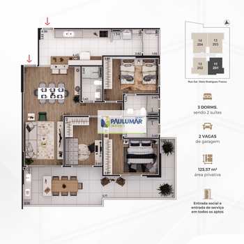 Apartamento em Praia Grande, bairro Canto do Forte