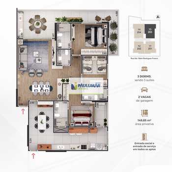 Apartamento em Praia Grande, bairro Canto do Forte