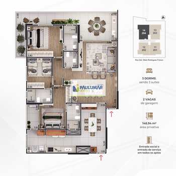 Apartamento em Praia Grande, bairro Canto do Forte