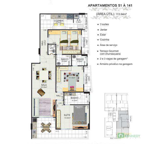 Apartamento em Praia Grande, bairro Caiçara