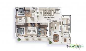 Apartamento, código 14879374 em Praia Grande, bairro Canto do Forte