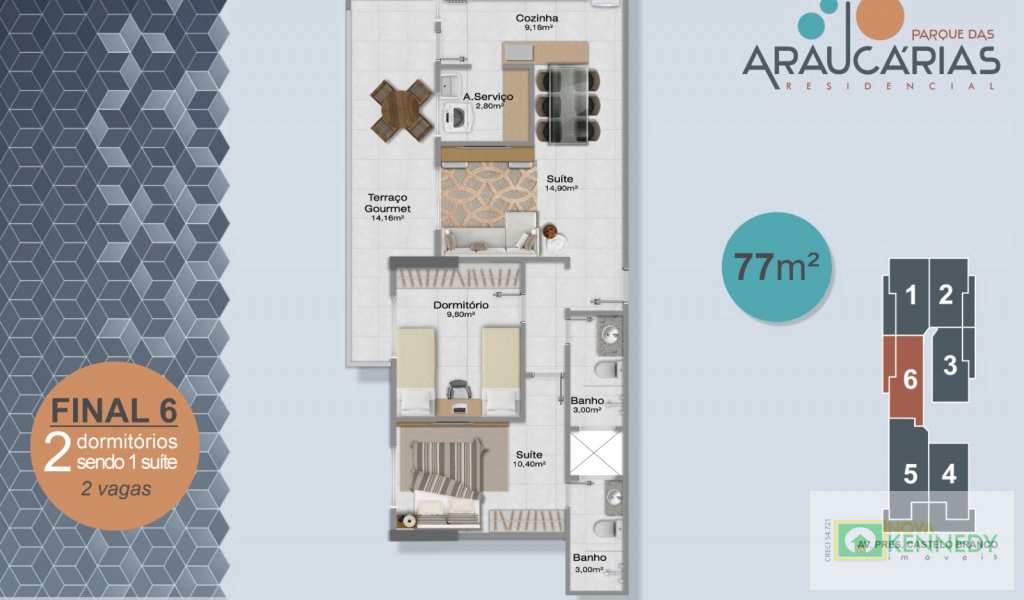 Apartamento em Praia Grande, bairro Maracanã