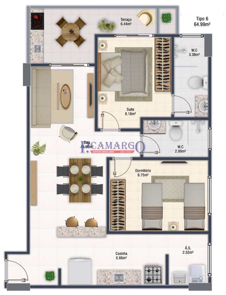 Apartamento em Praia Grande, no bairro Ocian