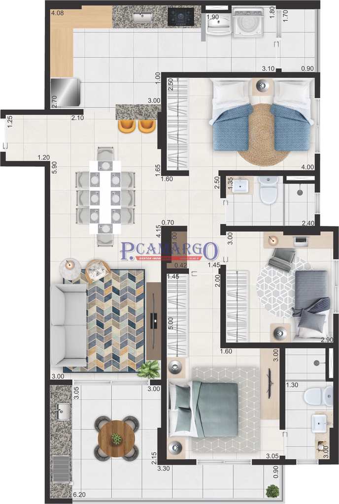Apartamento em Praia Grande, no bairro Aviação