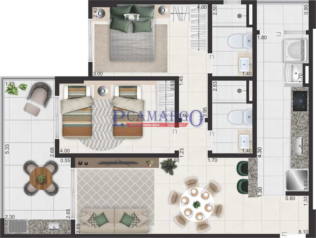 Apartamento em Praia Grande, no bairro Aviação