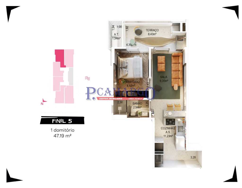 Apartamento em Praia Grande, no bairro Canto do Forte