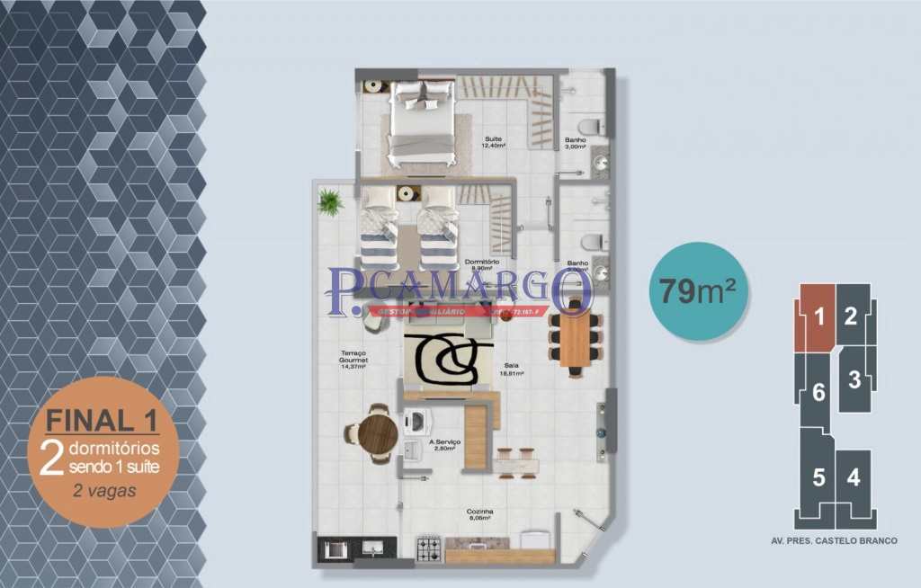 Apartamento em Praia Grande, no bairro Real