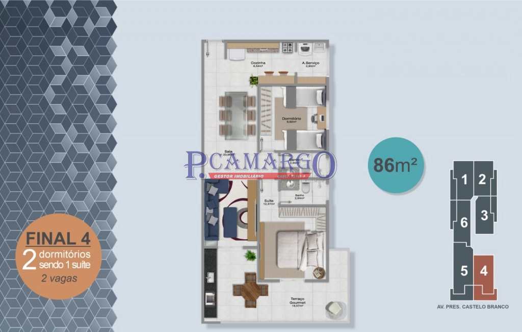 Apartamento em Praia Grande, no bairro Real
