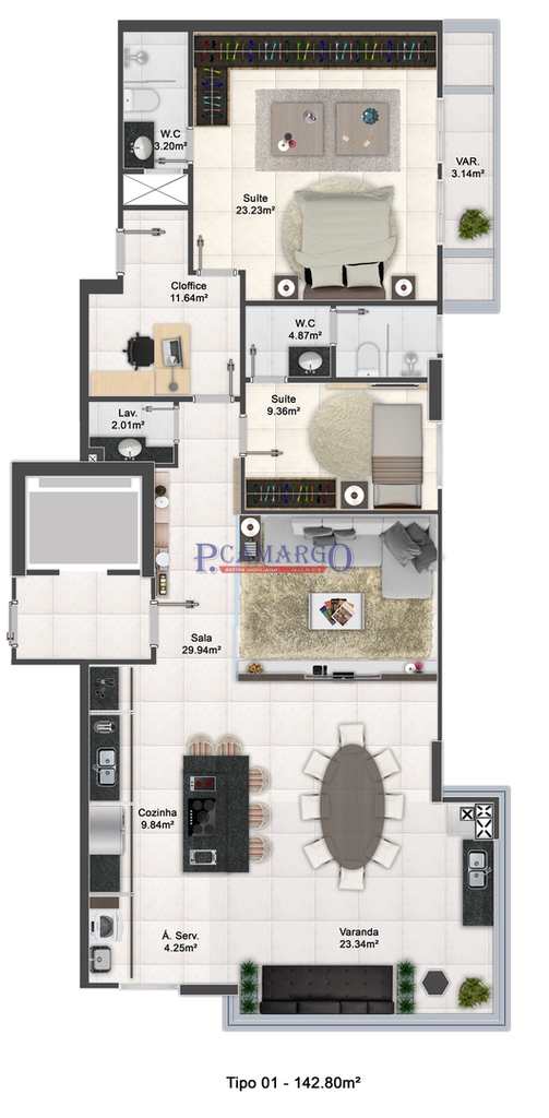 Apartamento em Praia Grande, no bairro Aviação