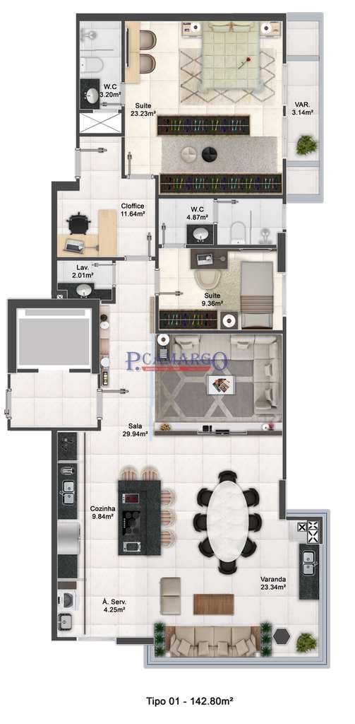 Apartamento em Praia Grande, no bairro Aviação