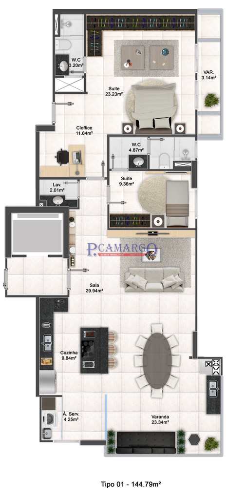 Apartamento em Praia Grande, no bairro Aviação
