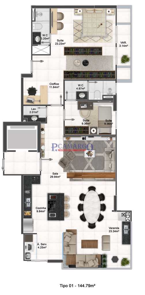 Apartamento em Praia Grande, no bairro Aviação