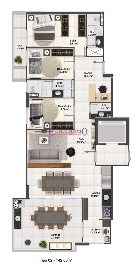 Apartamento em Praia Grande, no bairro Aviação