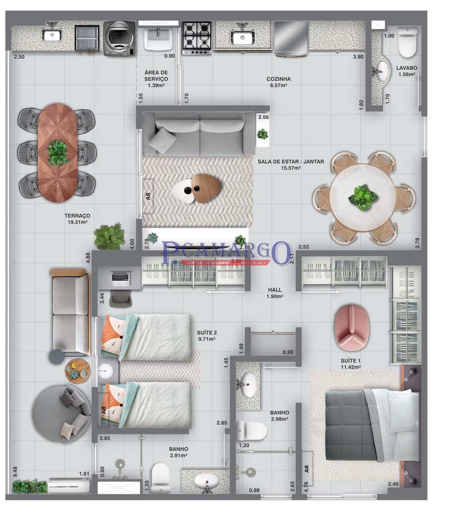 Apartamento em Praia Grande, no bairro Aviação