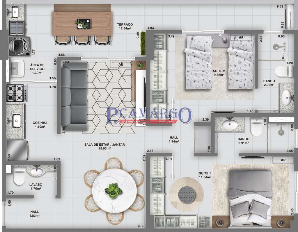 Apartamento em Praia Grande, no bairro Aviação