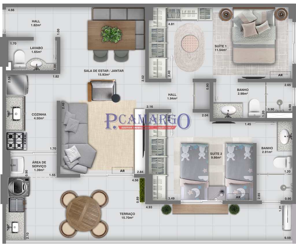 Apartamento em Praia Grande, no bairro Aviação