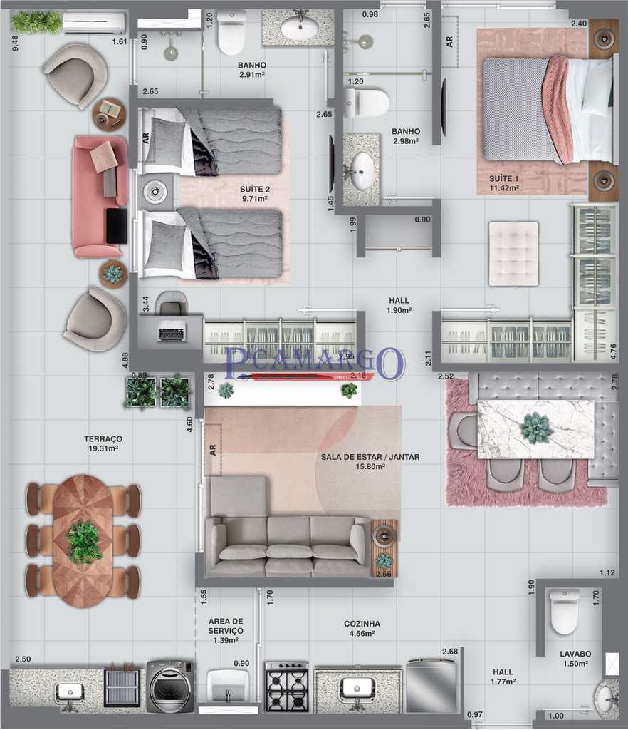 Apartamento em Praia Grande, no bairro Aviação