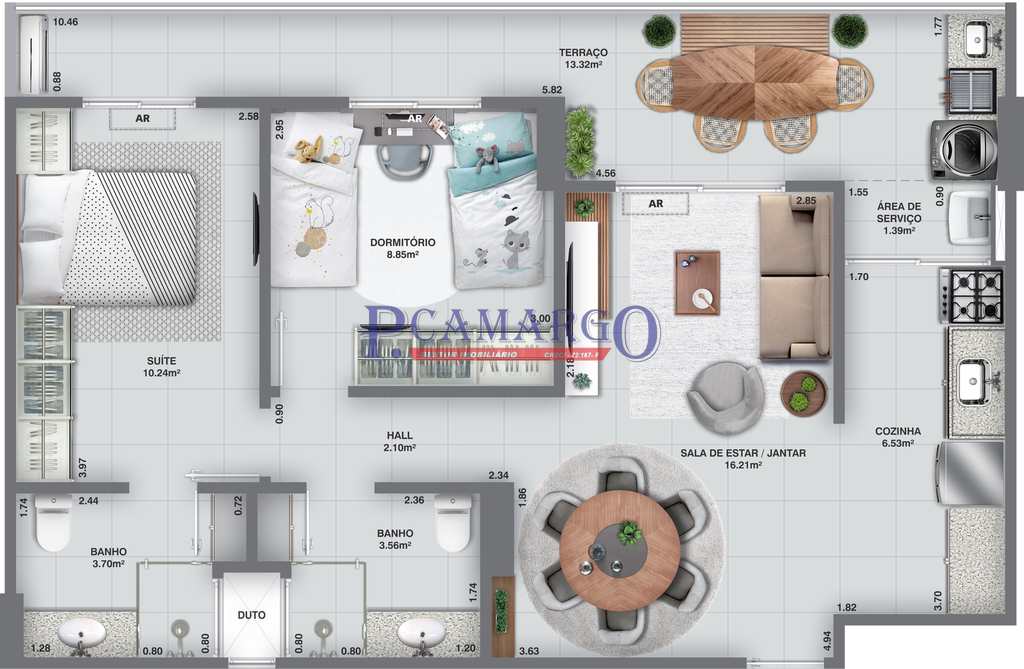 Apartamento em Praia Grande, no bairro Aviação
