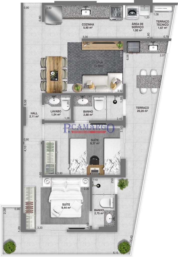 Apartamento em Praia Grande, no bairro Guilhermina