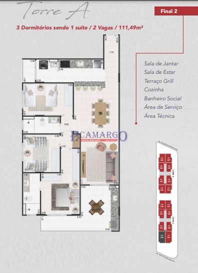 Apartamento em Praia Grande, no bairro Caiçara