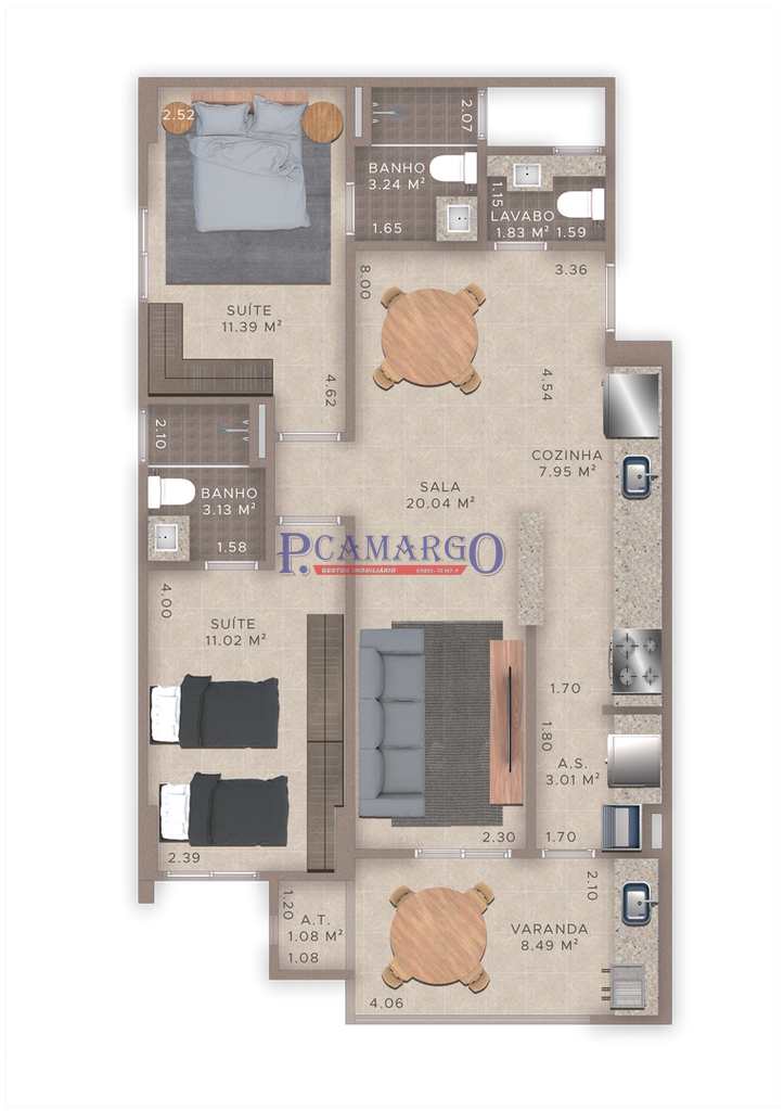 Apartamento em Praia Grande, no bairro Guilhermina