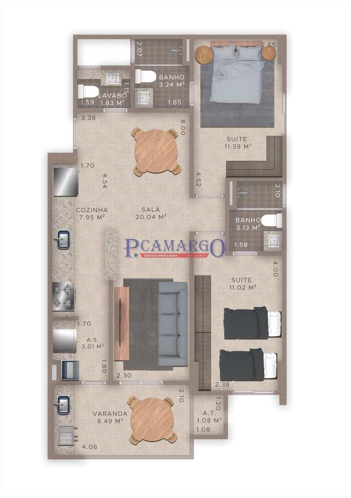 Apartamento em Praia Grande, no bairro Guilhermina