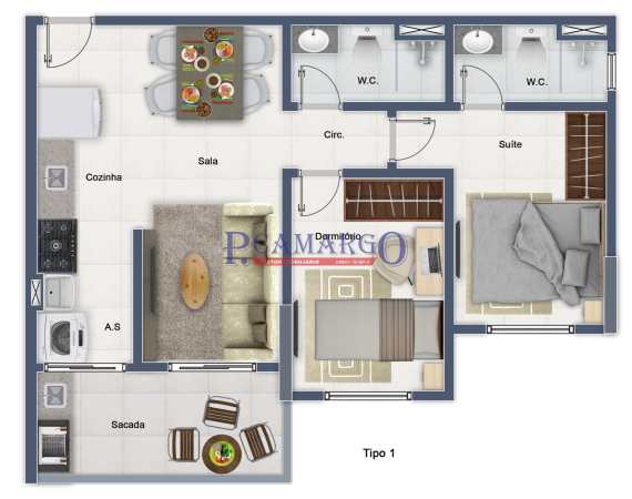 Apartamento em Praia Grande, no bairro Canto do Forte