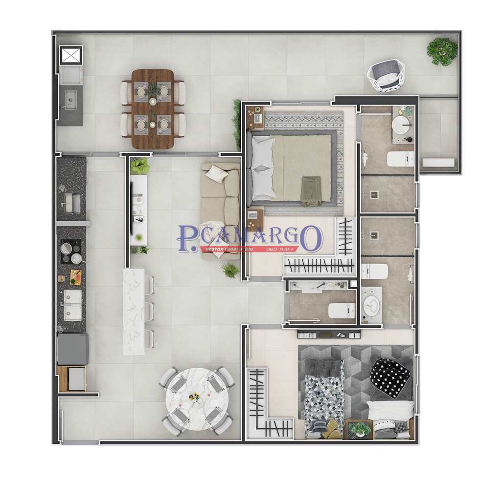 Apartamento em Praia Grande, no bairro Canto do Forte