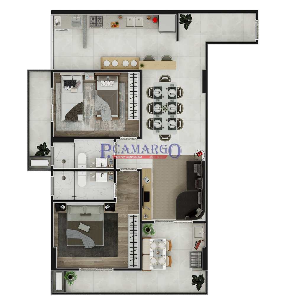 Apartamento em Praia Grande, no bairro Aviação