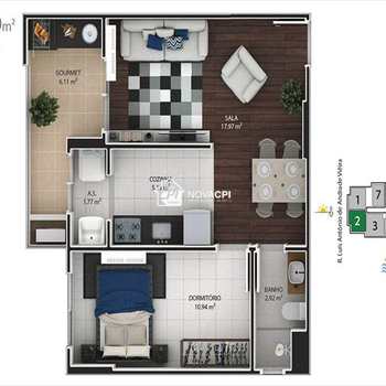 Flat em Praia Grande, bairro Boqueirão