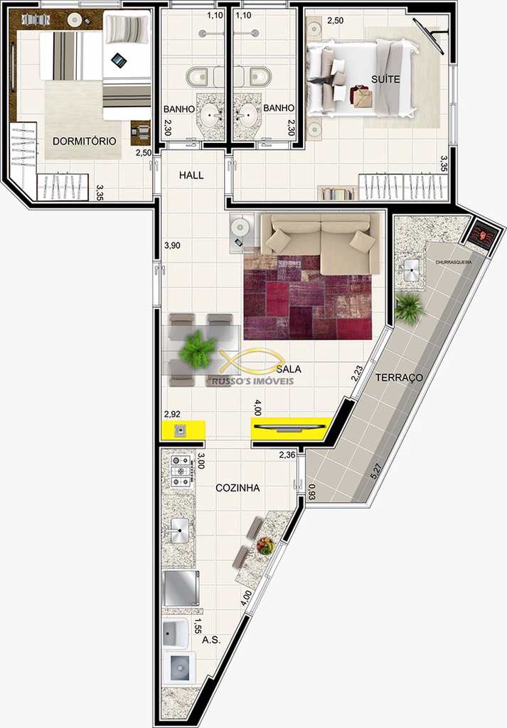 Apartamento em Praia Grande, no bairro Caiçara
