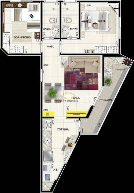 Apartamento em Praia Grande, no bairro Caiçara