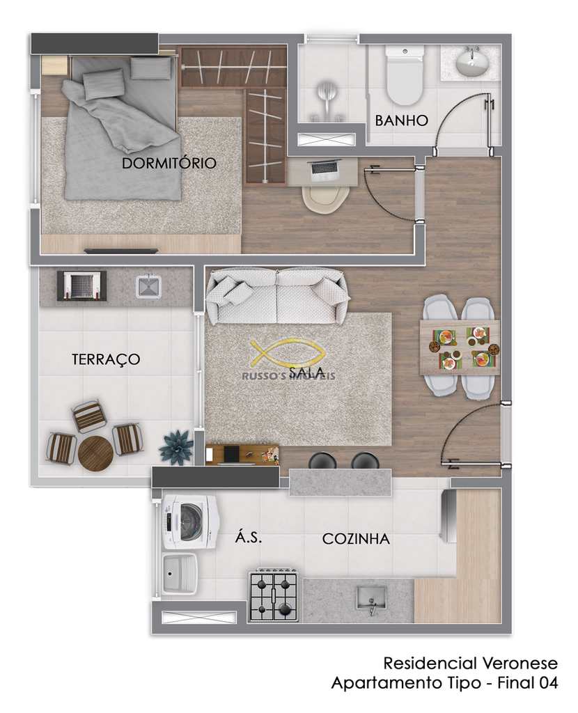 Apartamento em Praia Grande, no bairro Aviação