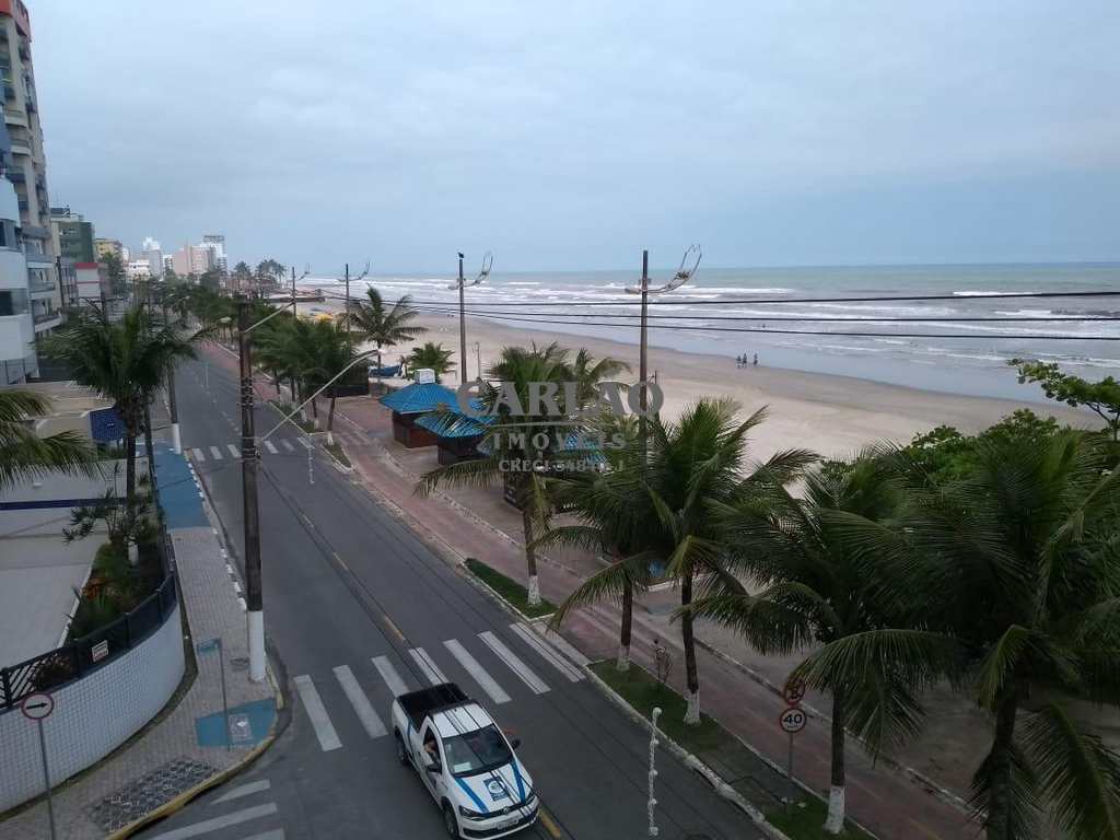 Apto. centro Mongaguá frente ao mar c/sacada gourmet+mobília