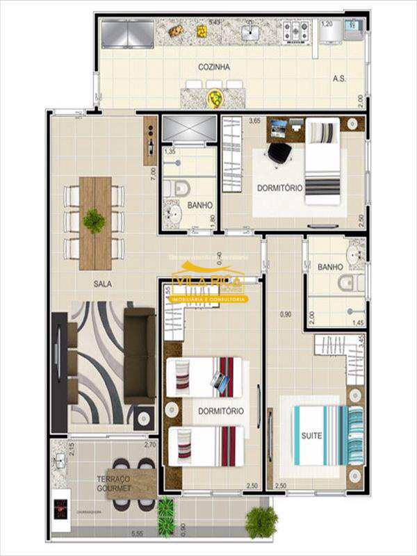 Apartamento em Praia Grande, no bairro Tupi