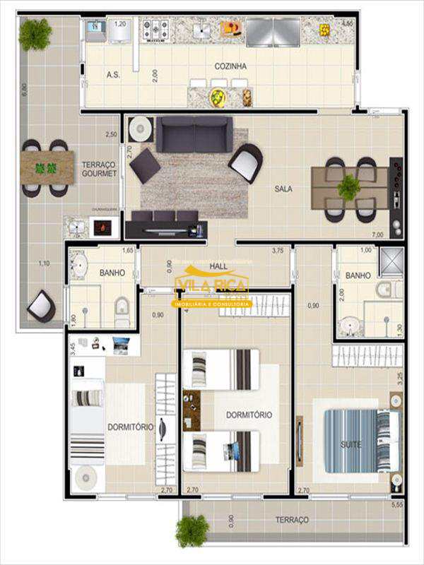 Apartamento em Praia Grande, no bairro Tupi