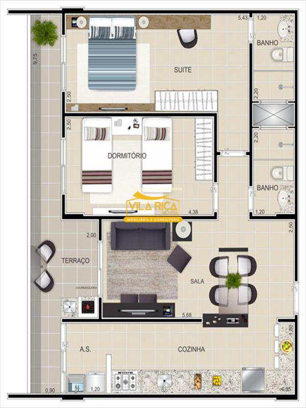 Apartamento em Praia Grande, no bairro Tupi