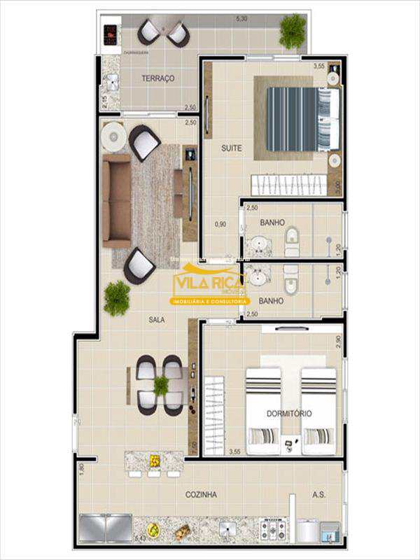Apartamento em Praia Grande, no bairro Tupi