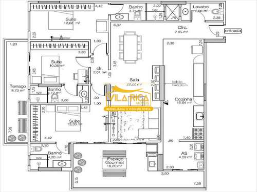 Apartamento, código 221000 em Praia Grande, bairro Guilhermina