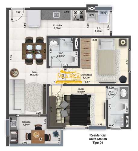 Apartamento, código 377746 em Praia Grande, bairro Guilhermina