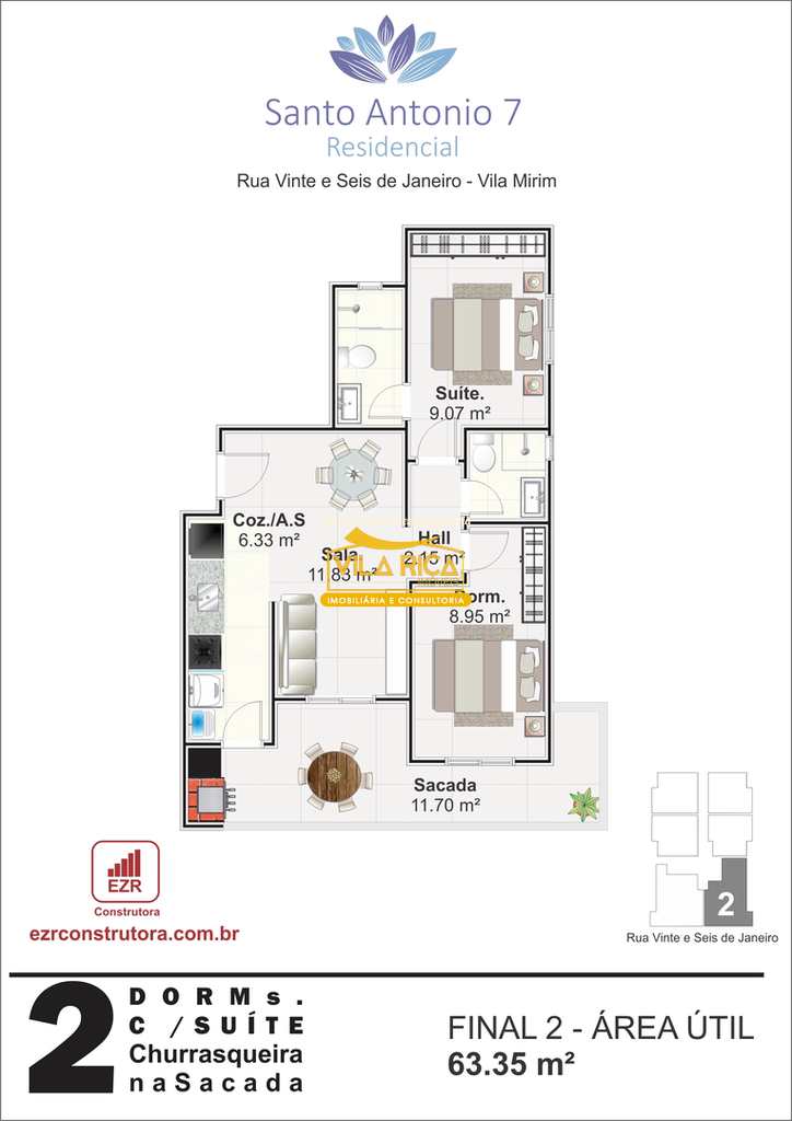 Apartamento em Praia Grande, no bairro Mirim