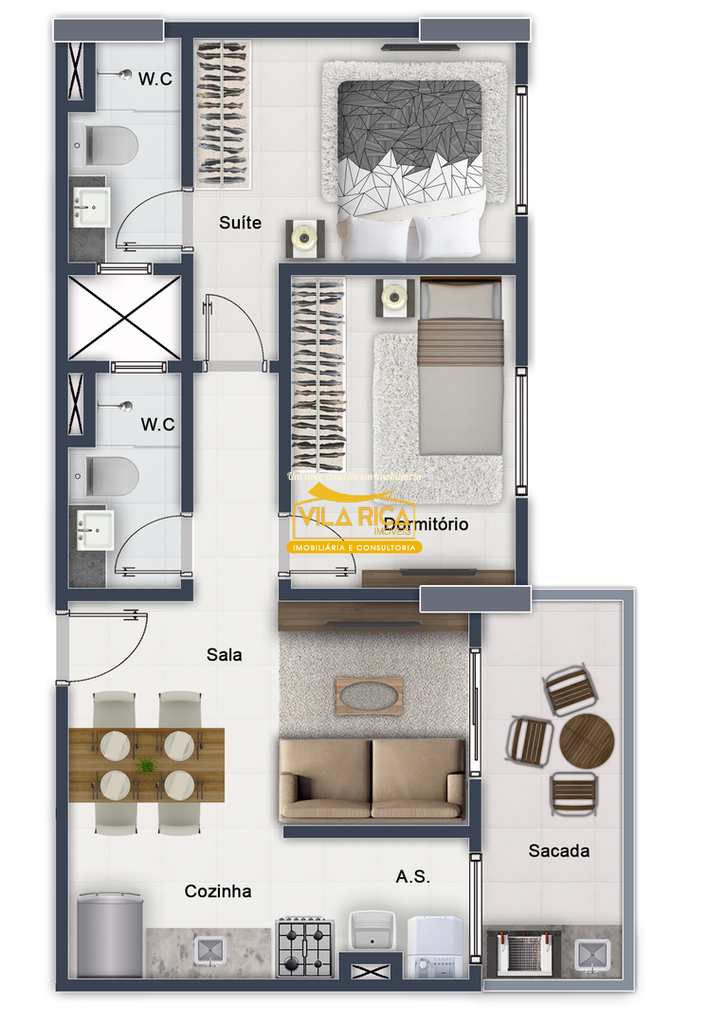 Apartamento em Praia Grande, no bairro Boqueirão