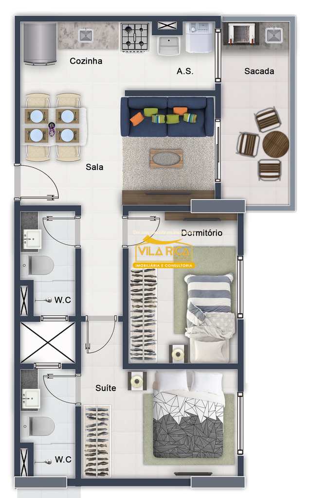 Apartamento em Praia Grande, no bairro Boqueirão