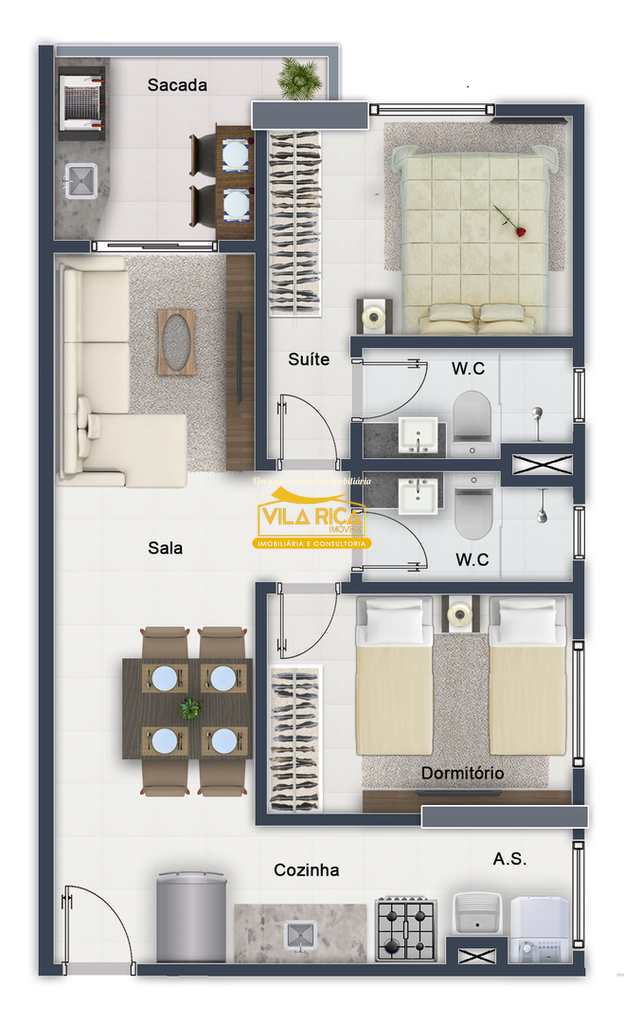 Apartamento em Praia Grande, no bairro Boqueirão
