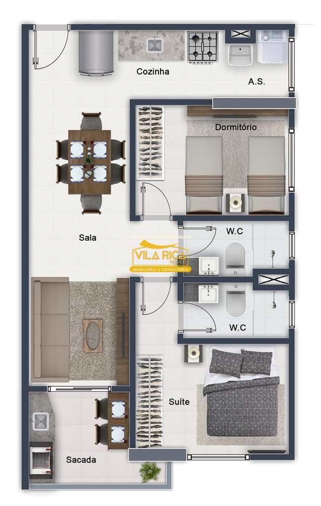 Apartamento em Praia Grande, no bairro Boqueirão