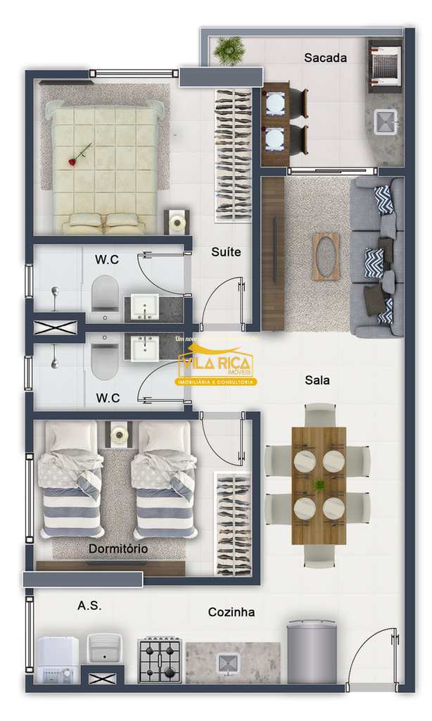 Apartamento em Praia Grande, no bairro Boqueirão